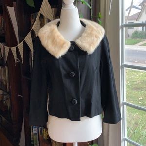 Vintage cropped jacket with mink collar. Glam!